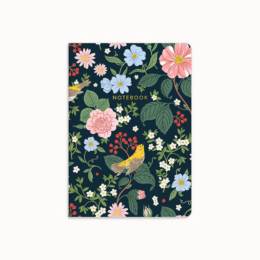 Warbler Floral | Sewn Notebook by Linden Paper Co.