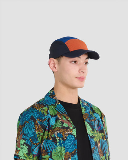 Orange, Blue & Navy Color Block Tech Cap