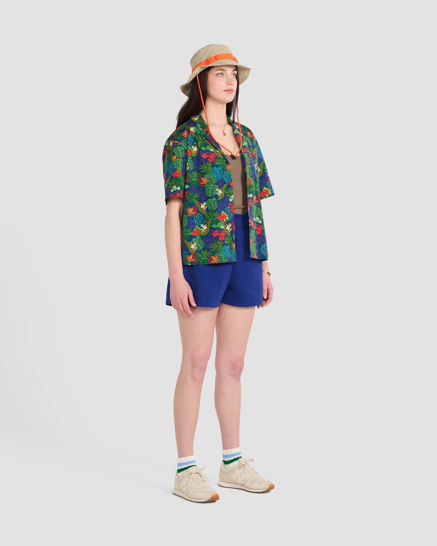 Women's Frogs Print Oversized Camp Shirt