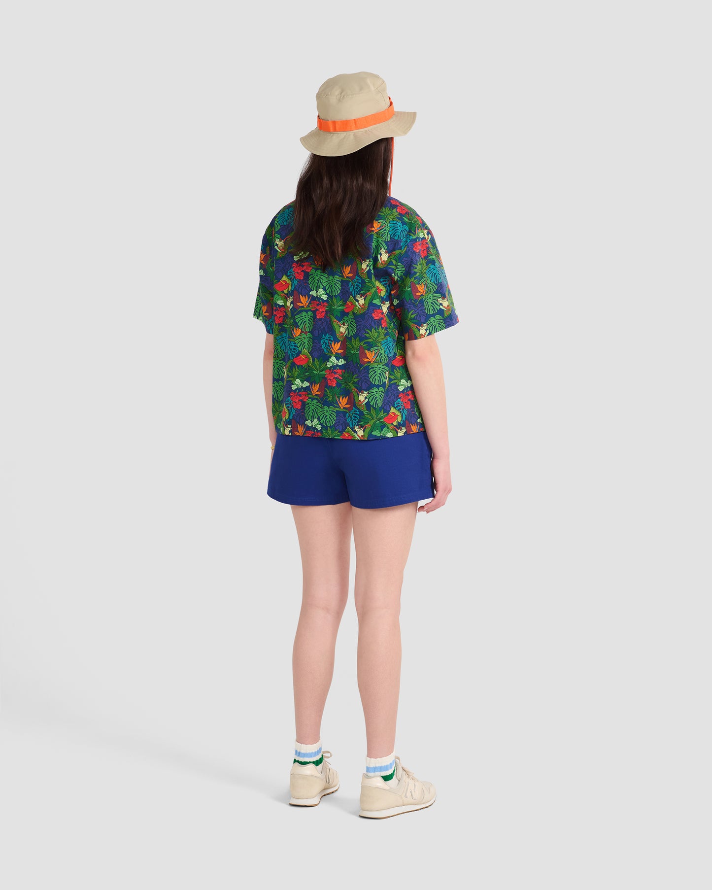 Women's Frogs Print Oversized Camp Shirt