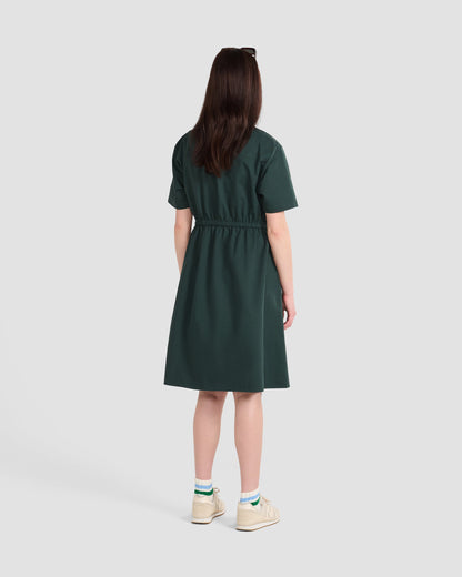 Khaki Green Twill Pocket Shirt Dress