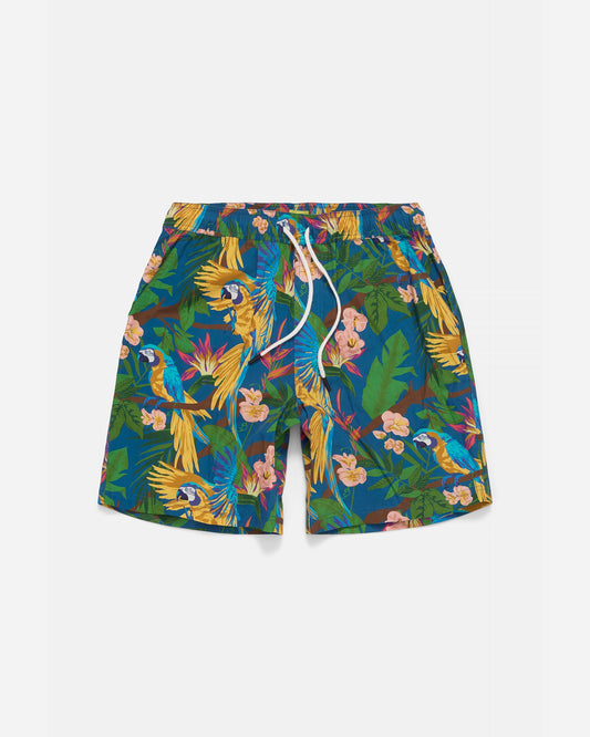 Parrot Paradise Teal Shorts