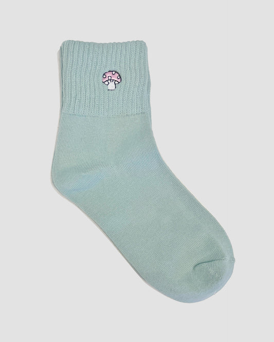 Women's 100% Cotton Mushroom Patch Socks