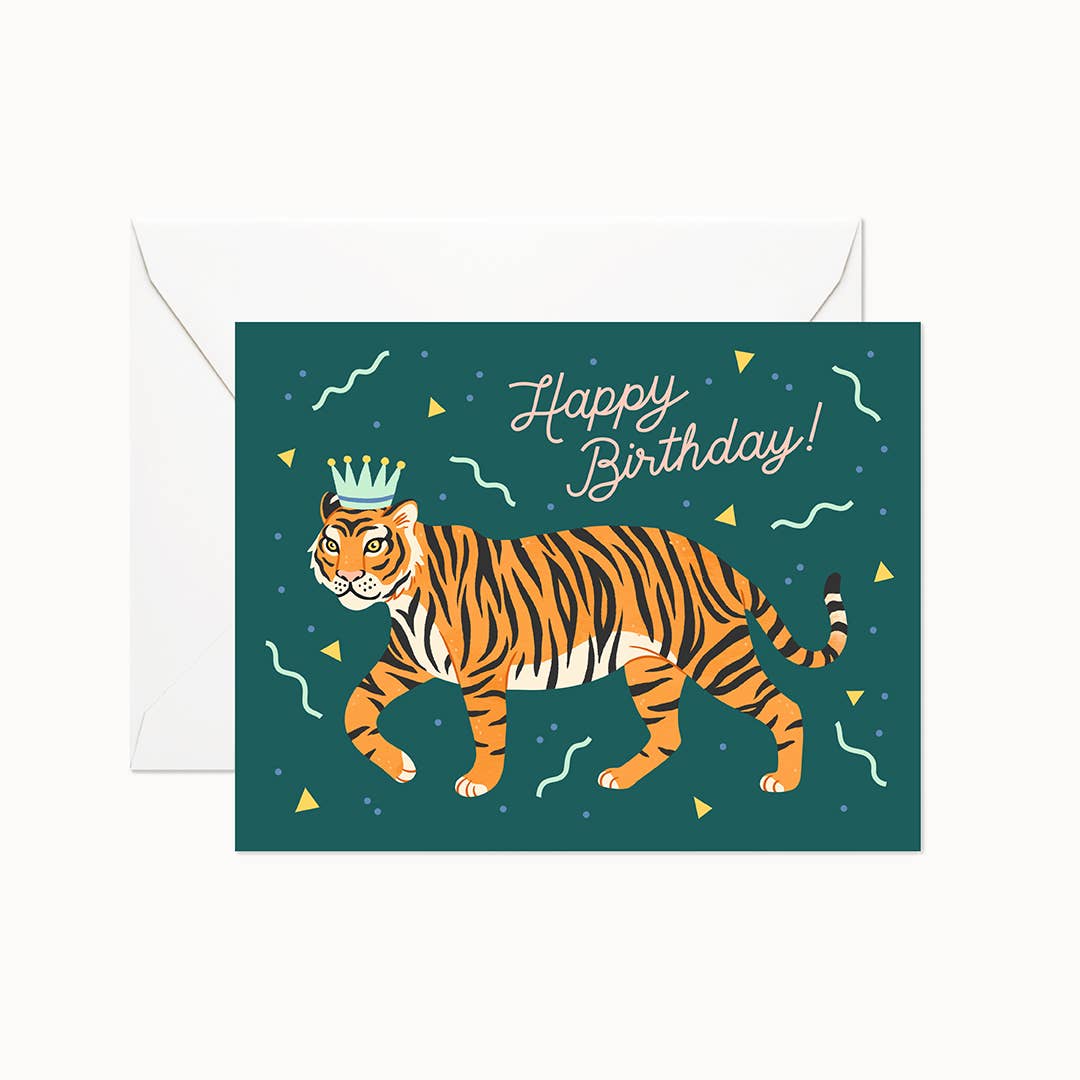 Tiger Birthday Card by Linden Paper Co.