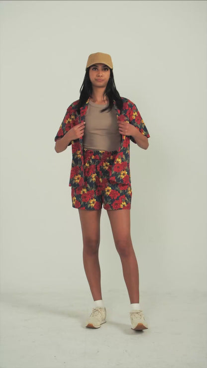 Women's Wild Peonies Print Shorts