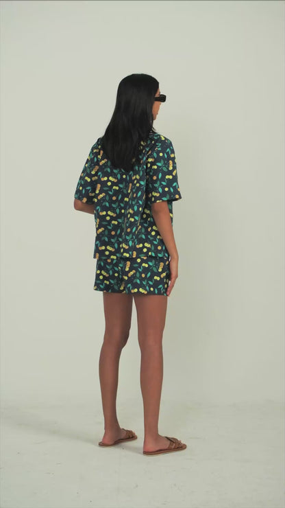 Women's Yellow Cherries Print Shorts