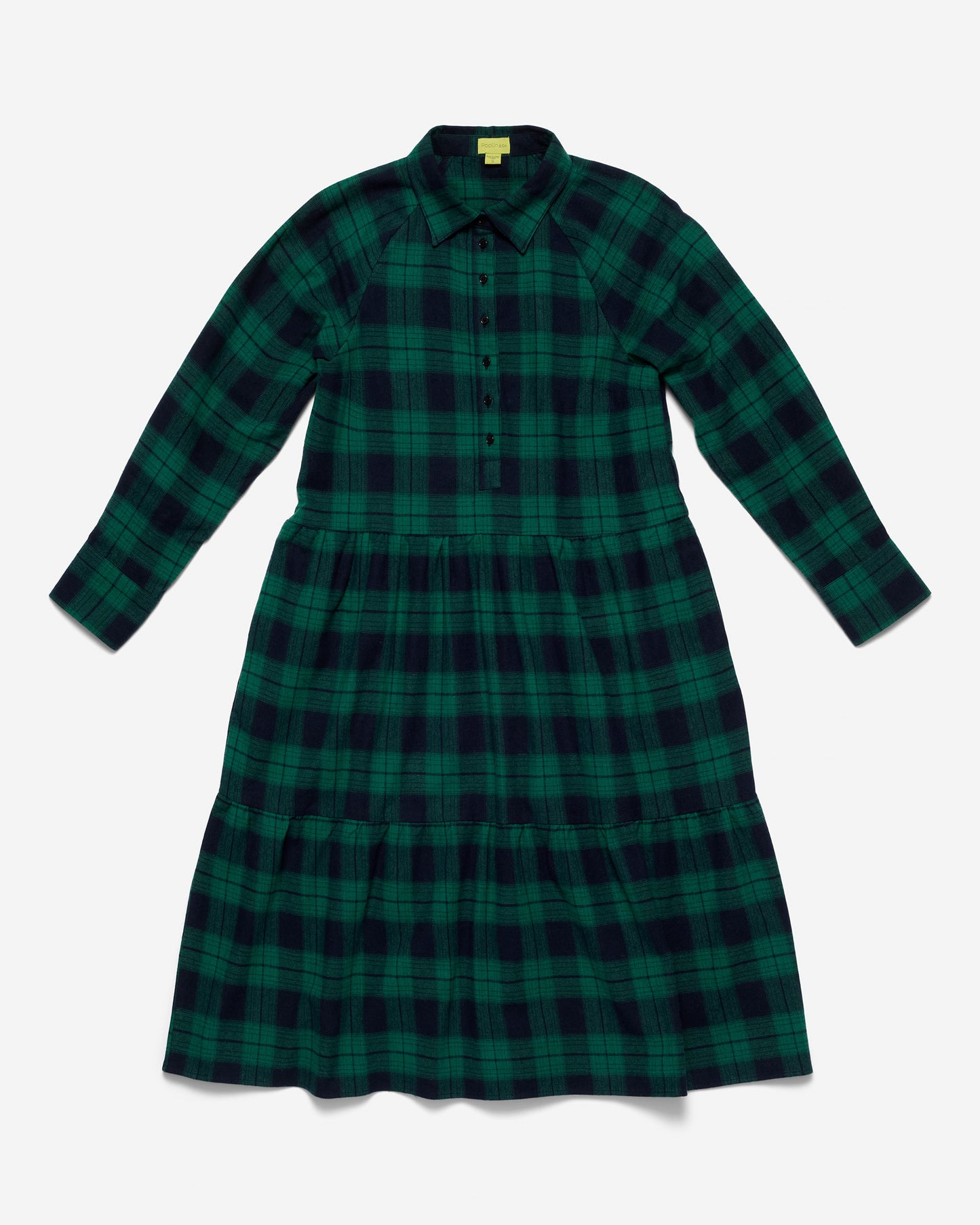 Lillooet Flannel Plaid Mid Weight Flared Pocket Shirt Dress