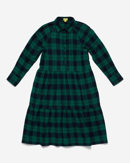 Lillooet Flannel Plaid Mid Weight Flared Pocket Shirt Dress