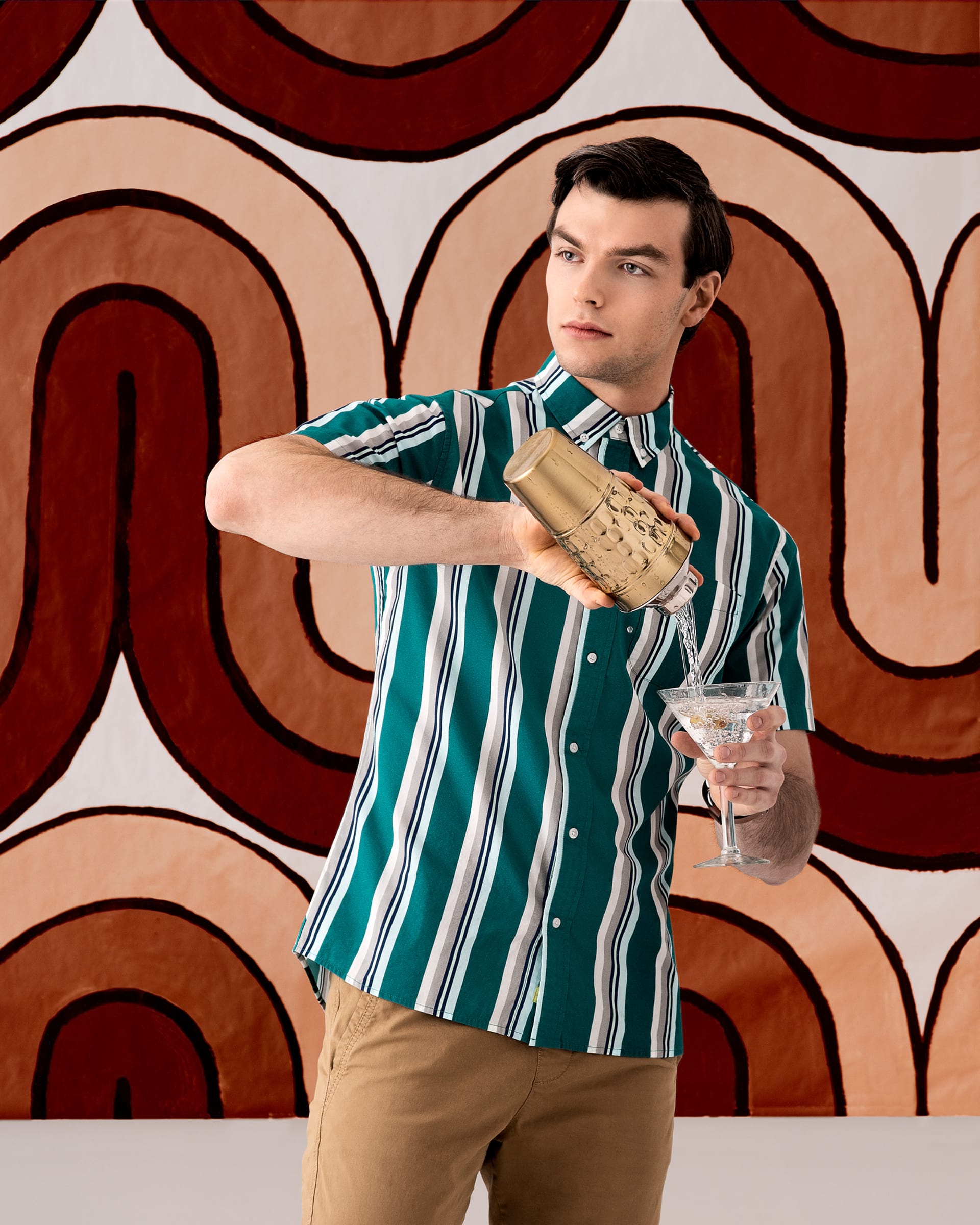 Retro Stripe Print Shirt > Casual Shirt > Button Up Shirt