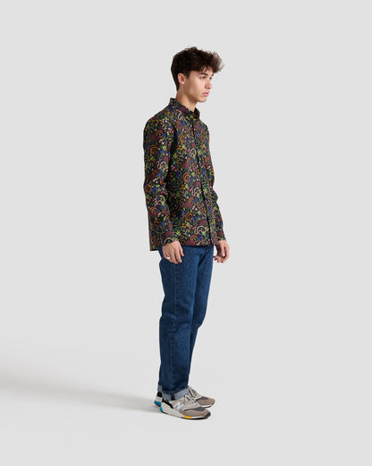 Snakes And Flowers Print Shirt