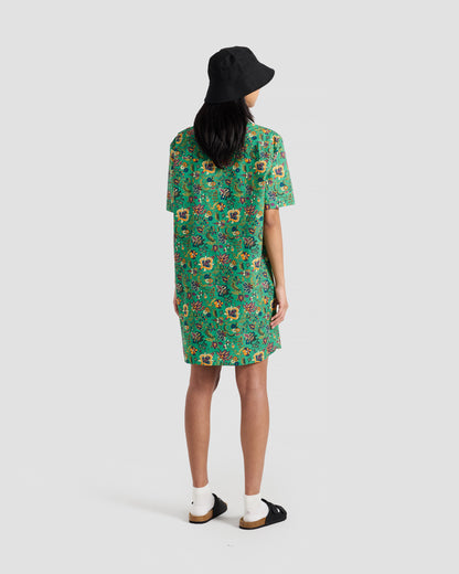 Green Magic Carpet Print Shirt Dress