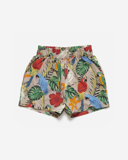 Women's Exotic Birds Print Shorts