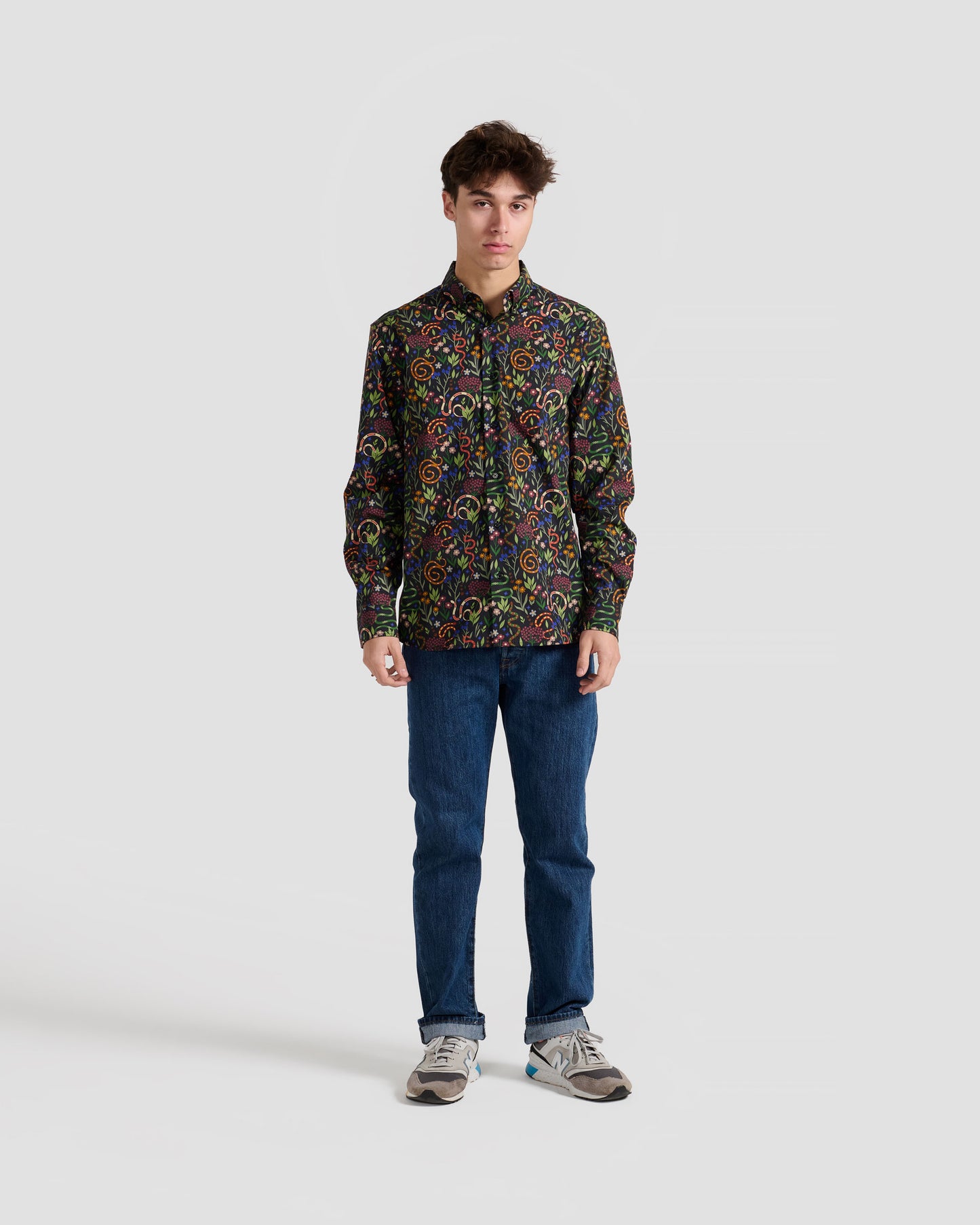 Snakes And Flowers Print Shirt