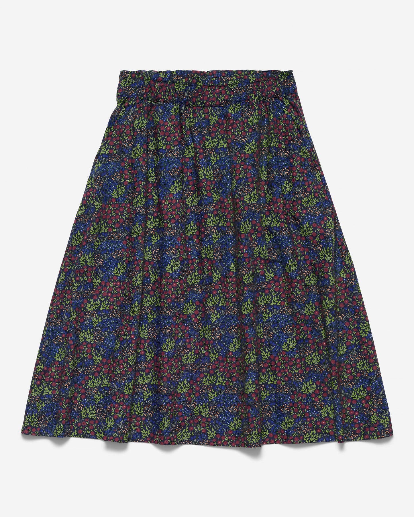 Women's Micro Floral Print Midi Pocket Skirt